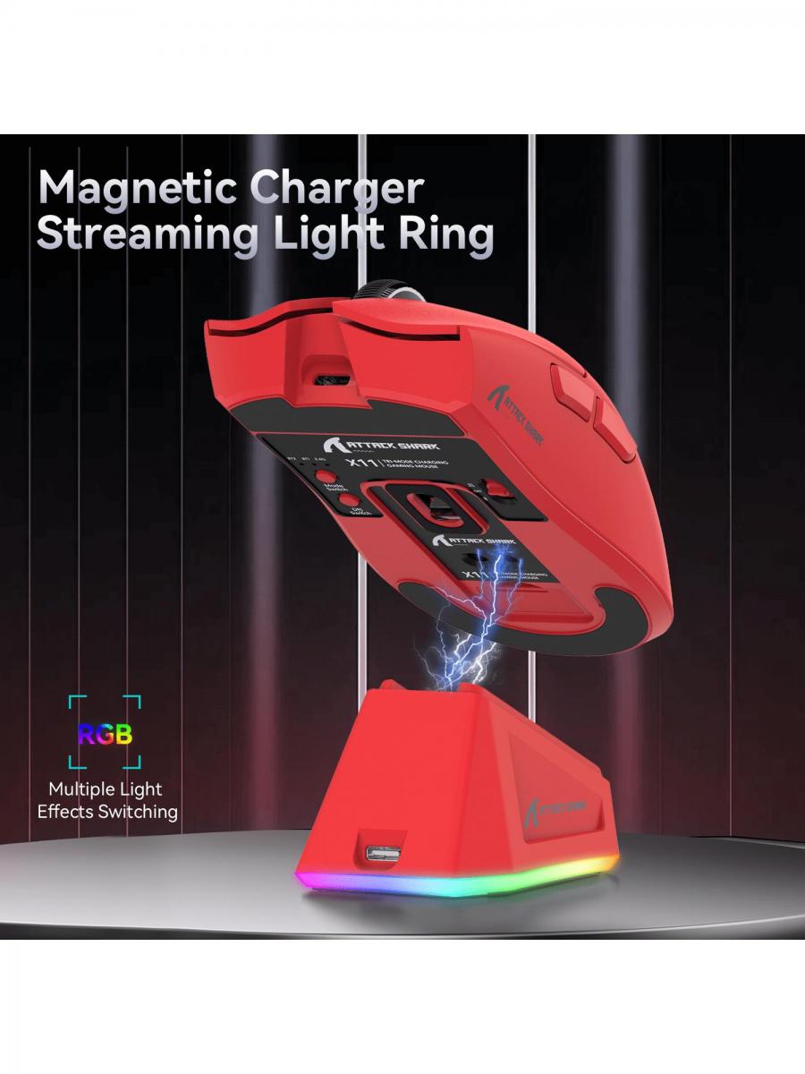 X11 Lightweight Wireless RGB Gaming Mouse Tri Mode 22K DPI