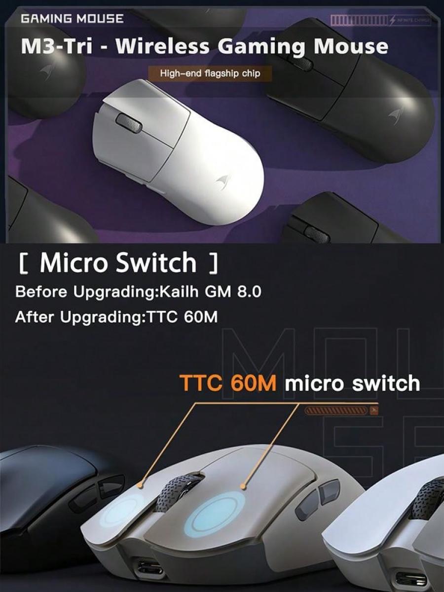 Darmoshark M3 Wireless Gaming Mouse Tri Mode 26000DPI Lightweight 58g