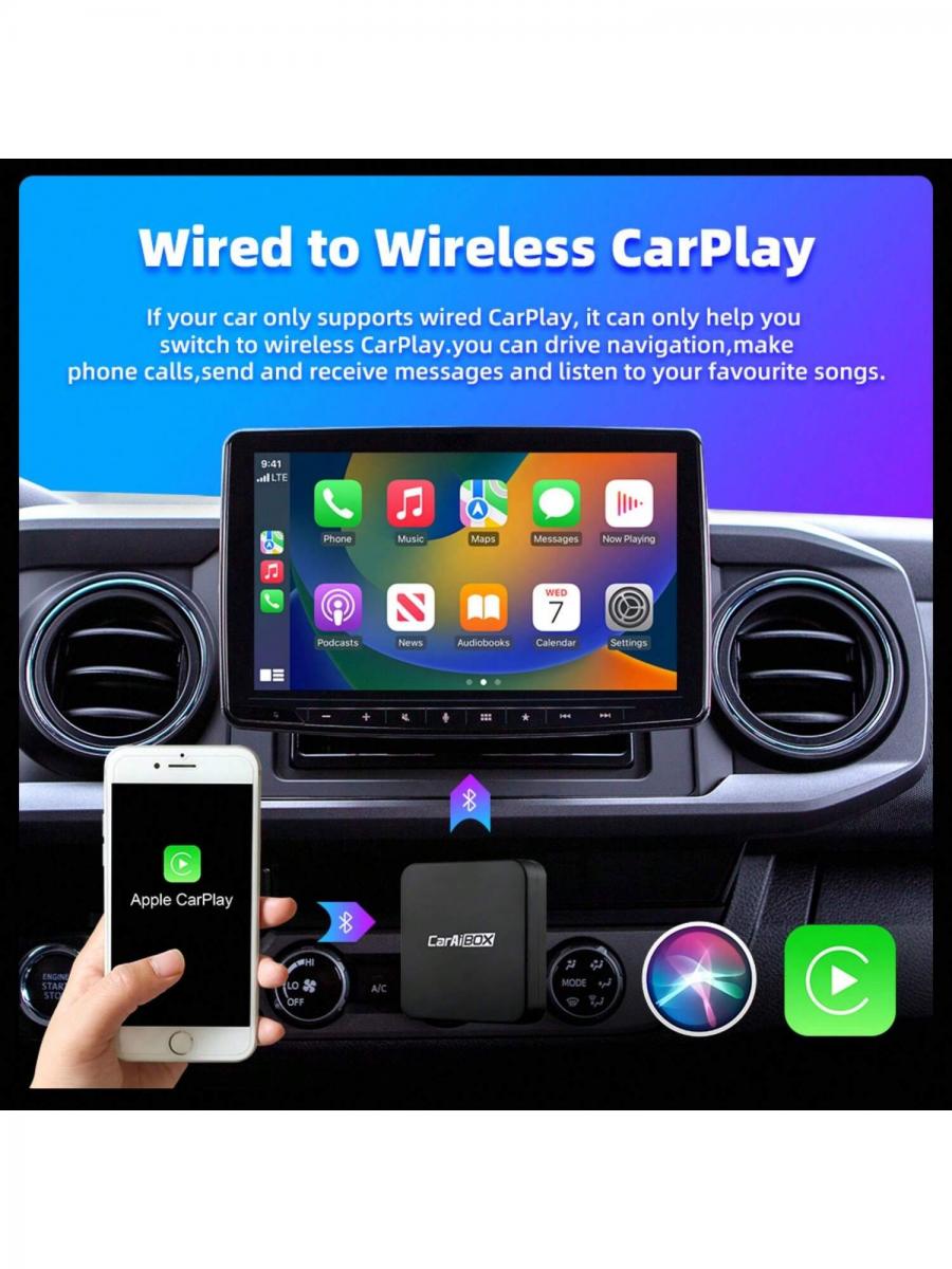 CarAIBOX 2in1 Wireless CarPlay and Android Auto Dongle for Car Radio