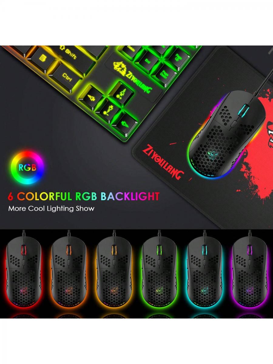Compact RGB Gaming Keyboard Mouse Combo with Mechanical Feel 6400 DPI