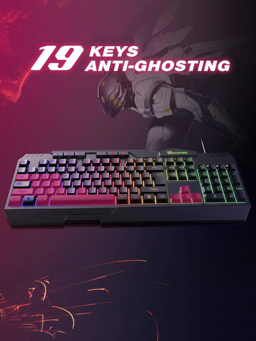RGB Backlit Wired Keyboard and Mouse Set for PC Gaming