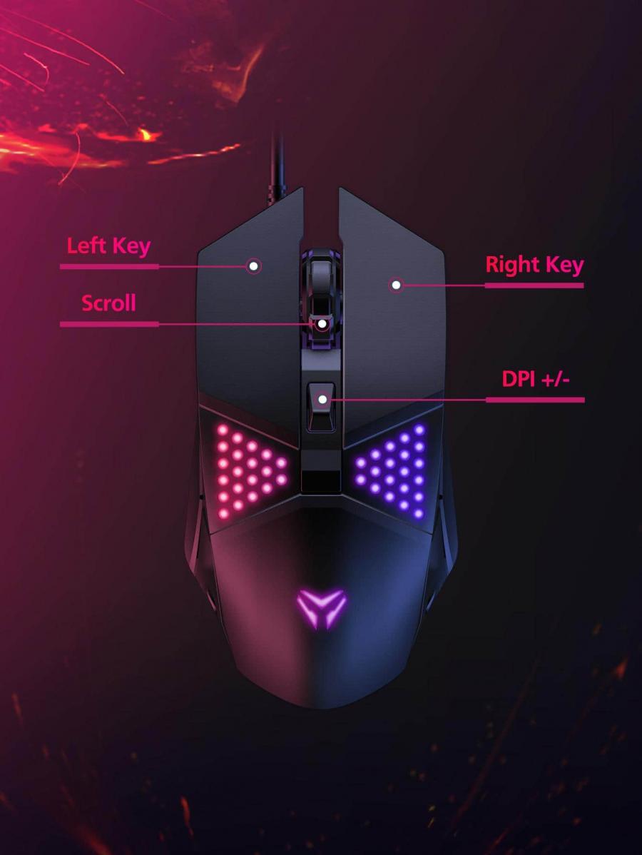 RGB Backlit Wired Keyboard and Mouse Set for PC Gaming