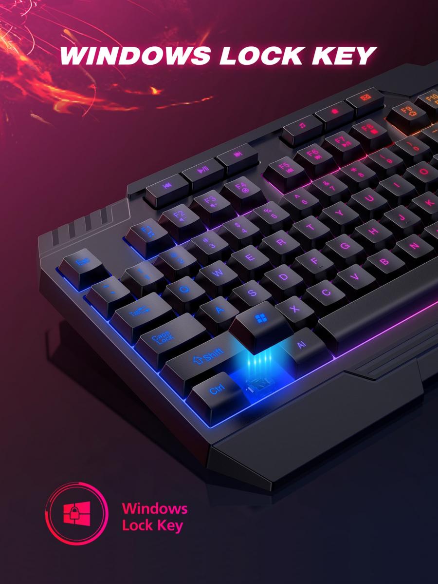 RGB Backlit Wired Keyboard and Mouse Set for PC Gaming