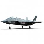 What is the remote control distance for the FMS F-35 Lightning II V2 RC jet?