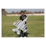 What is the remote distance for the F-16 RC Jet Hobby?
