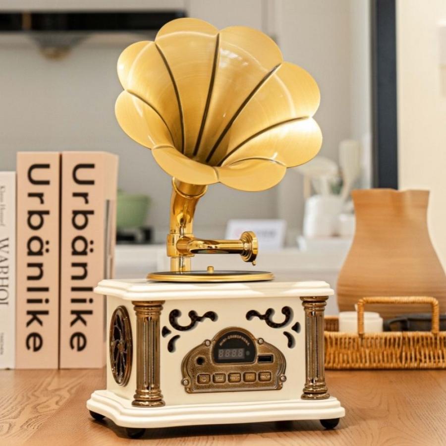 Mini Retro Phonograph Player High Quality for Bluetooth Wireless Speaker Antique Gramophone for Outdoor Activities